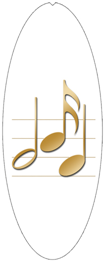 DNSA18-382-GD-WT Gold Music Notes White